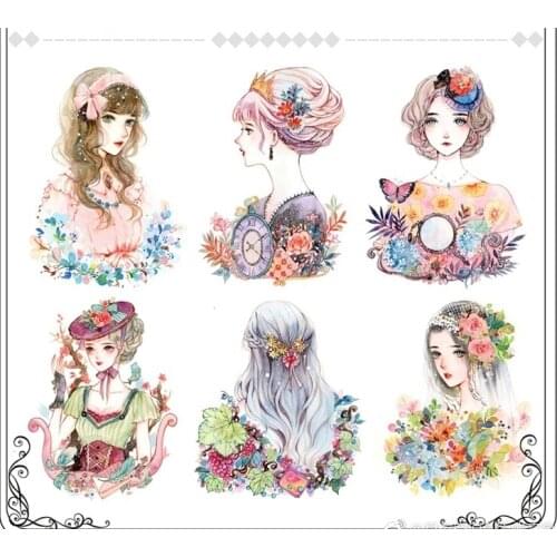 Flower Girls Washi Tapes Bullet Journal Masking Tape Adhesive Tape DIY Scrapbooking Washi Stickers