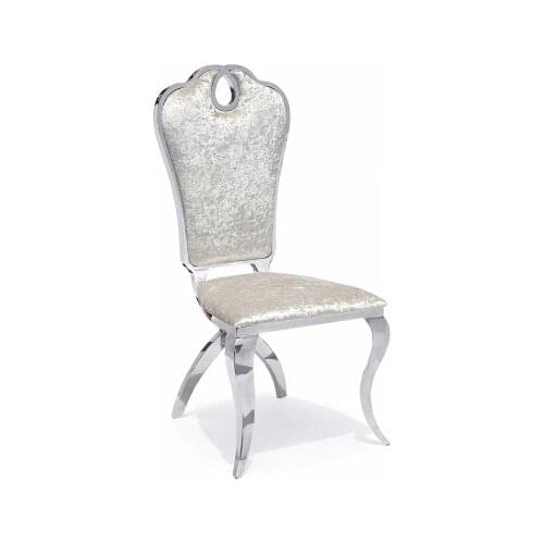 European style metal PU leather silver dining room with high backrest comfortable stool with best price for sale