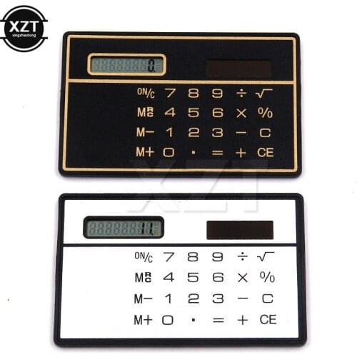 1PCS mini Slim Credit Card Solar Power Pocket 8-digit Solar Powered Calculator Novelty Small Travel Compact portable