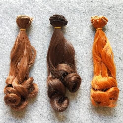 8PCS/LOT Doll Accessories Synthetic Fiber Curly BJD Hair For Doll Wigs DIY 15CM