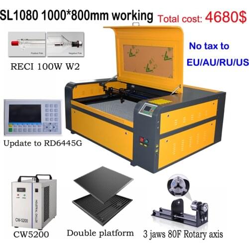 CNC Laser 1080 CO2 Laser Engraving Machine 100W 220v / 110v Laser Cutter Aggregate Mini DIY Router Engraving Carving Machine