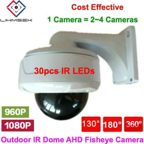 Lihmsek CCTV AHD Fisheye Camera Video Surveillance 130 180 360 degree Waterproof Outdoor Panoramic Camera 960P 1080P Cam