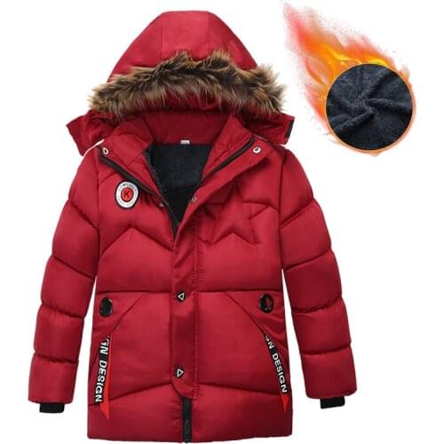 LZH Fashion Toddler Boys Winter Warm Jacket For Boys Outerwear Coats Children Thickened Hooded Jackets Coat Autumn Kids Clothes