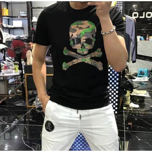 2021 summer new short sleeve tshirts men comfortable Diamond stone design cotton t-shirt