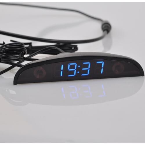 Compact DIY Digital LED Clock Kit 4-digit Light Control Temperature Date Time Display Transparent Half moon for indoor outdoor