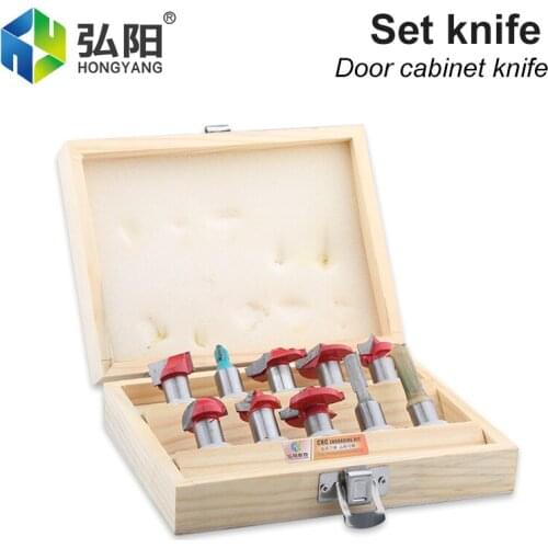 10 Piece Set Woodworking Milling Cutter Fillet Trimming Door Frame Lace End Mill Tenon Cutter Engraving Drill Tenon Cutter