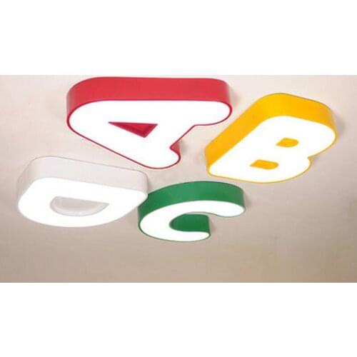 2018 New Lovely Sweety Letter ABCD Creative Ceiling Light For Childrens Room Colorful Lamps Bedroom Home Lighting DHL Free