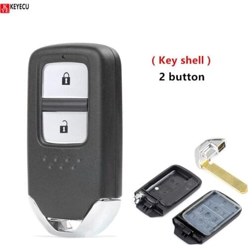 Keyecu New Replacement Remote Control Car Key Shell Case Fob Housing for Honda Accord CR-V Fit with uncut blade
