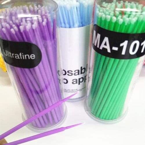 100pcs/box Eyelash Extension Lint Free Microbrush Disposable Eyelash Extension Individual Applicators Mascara Brush For Women