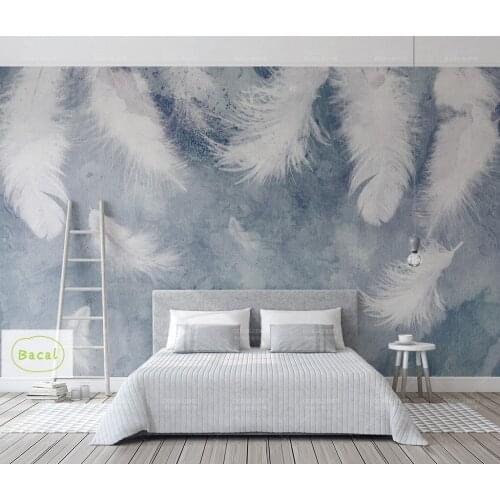 Custom Any Size 3D Nordic Minimalism Handpainted Feather Mural Modern Abstract Art Wallpaper 3d Fresco Living Room wall paper