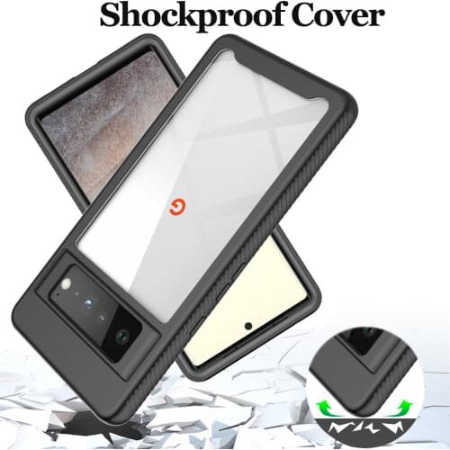 Shockproof Cover for Pixel 6 Pro Case Bumper Case Pixel 6 Hybrid Armor TPU Anti Shock Silicon Hard Back Phone Clear Cases Luxury