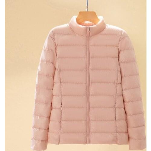 2021 New Matte Woman Ultra Light Duck Down Jacket Stand Collar Warm Outwear Soft Coats