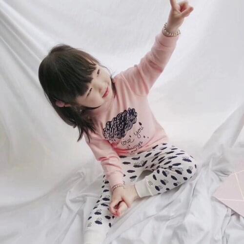 Pink Cute Baby Girl Clothes Outfits Infant Winter 100% Cotton Sleepwear 2021 New 6m-4y Baby Boy Outfit Toddler Long Sleeve Sets