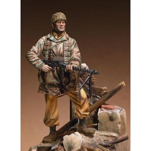 Assembly Unpainted Scale 1/18 90mm warrior soldier with base Historical toy Resin Model Miniature Kit