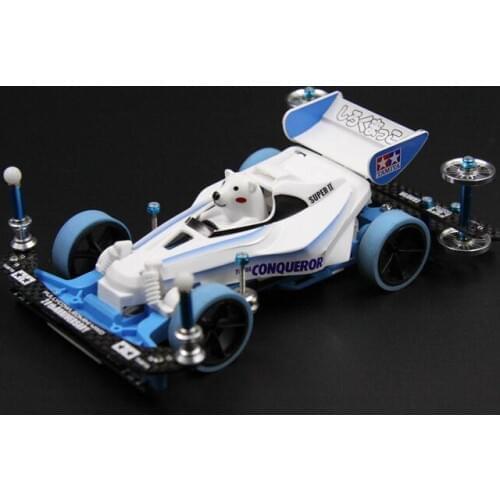 SHIROKUMAKKO 1/32 Scale Tamiya Mini 4WD Racing Car Model 18083 (Not Assebled) With S2 Chassis