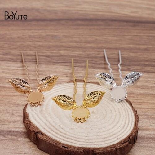 BoYuTe (10 Pieces/Lot) 75*10*1.2MM Metal Iron U-shaped Hairpin Welding 10MM Blank Base Diy Hair Jewelry Accessories