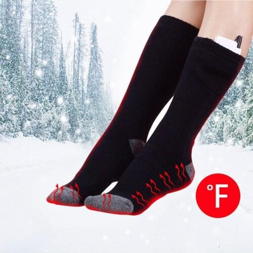 Usb Rechargeable Battery Sport Ski Heated Socks Women Men Cotton Outdoor Hiking Heating Thermal Leg Warmers