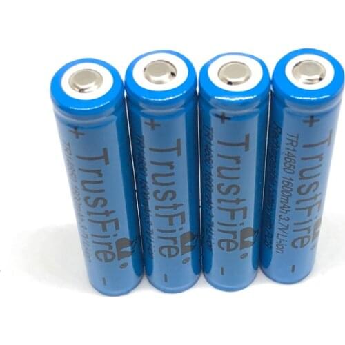 TrustFire TR14650 Rechargeable Li-ion Battery 3.7V 14650 1600mAh Lithium Camera Flashlight Torch Batteries with PCB