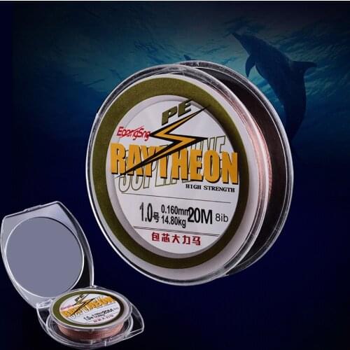 WALK FISH 4 Braided 20m PE Fishing Line With Core Spun Strong Fishing Line Abrasion Resistance Multifilament Fishing Tackle