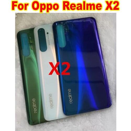 High Quality 6.4inch For Oppo realme X2 Back Battery Cover Door Housing case Rear Lid No Camera Glass lens Replacement