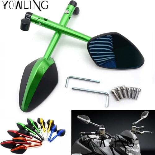 Motorcycle Mirrors motorbike moto CNC Rearview side Mirror Aluminum For Kawasaki Z750 Z800 Z1000 ZR800 ZRX1200 Honda MSX 125