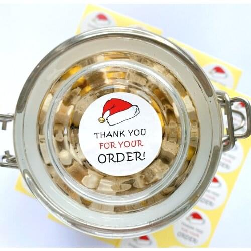 100pcs Round 3.5cm Sealing Sticker Packaging Merry Christmas Hat Packaging DIY Party Scrapbook Stationery Label Sticker