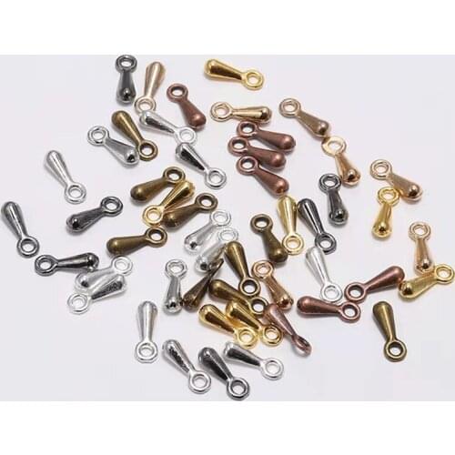 100pcs/Lot 2x7mm 3x9mm Drop Shape Tail Chain Pendant DIY Necklace Jewelry Accessories Alloy Jewelry Pendant Materials Wholesales