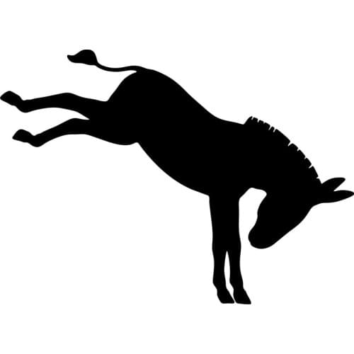 15.3cm*11cm Interesting Kicking Donkey Vinyl Decal Car Sticker Car-styling Black Silver S6-2913