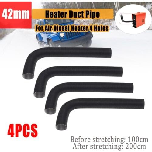 2/4x 42mm Car Heater Ducting Pipe 100-200cm Diesel Parking Heater Duct Aluminum Foil Warm Air Intake Pipe For Webasto