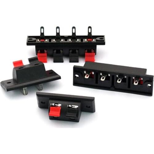5pcs 2/4 Positions Connector Terminal Push in Jack Spring Load Audio Speaker Terminals Breadboard clip