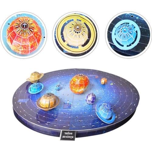 1 Set of Solar System 3d Three-dimensional Puzzle Toy Space 8 Planets Models