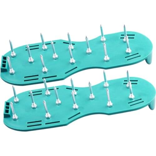 Lawn Aerator Shoes Garden Tool for Aerating Yard Soil Spike Aerating Sandals with 2 Straps Metal Buckle 26 Steel Metal Spikes