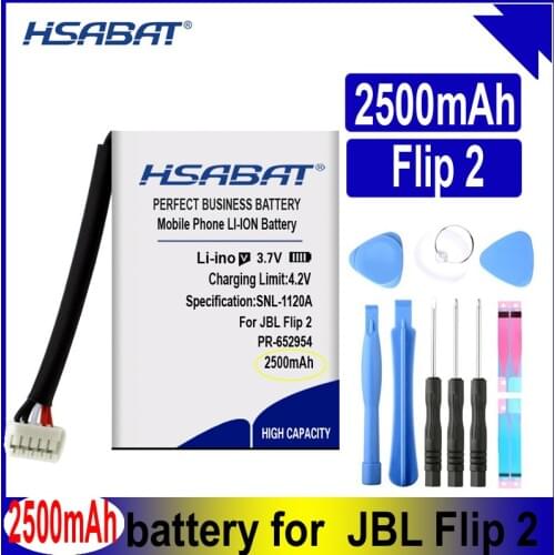 HSABAT 2500mah Bluetooth Speaker Battery for JBL Flip 2 Flip II JN151PH13849 PR-652954 AEC653055-2P