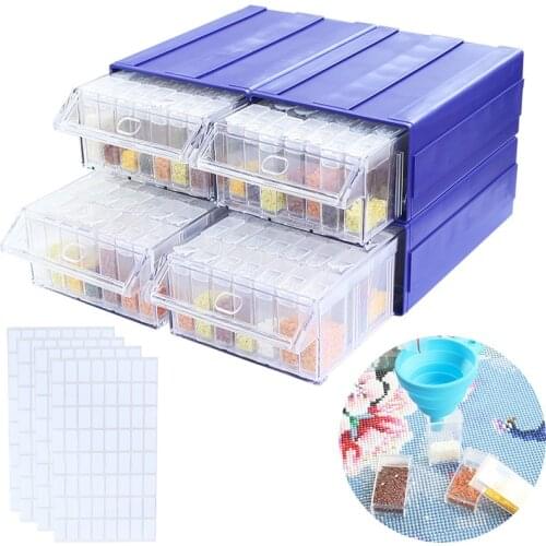 5d Diamond Painting Accessories Detachable Storage Container 1/2/4 Boxes Drawers For Beads Seeds Drills with Individual Bottles