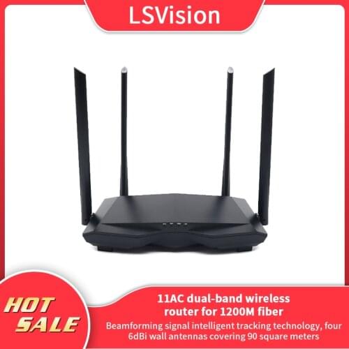 LSvision LS6 AC1200M router wireless with 4*6dBi antenna DualBand wireless repeater support APP control wifi router