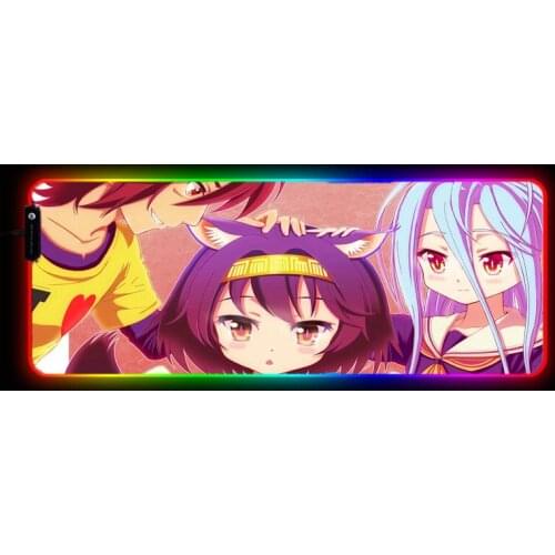 MRGBEST No Game No Life Anime Large Mouse Pad Computer Gaming Mousepad Anti-slip Natural with Locking Edge Gamer Big Mouse Mat