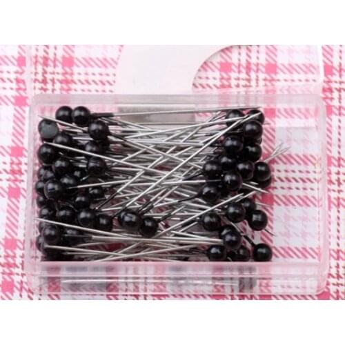 100pcs black white Faux Round Pearl Straight Head Pins Dressmaking Craft Wedding flower ball Corsage Florists Sewing Tools pin