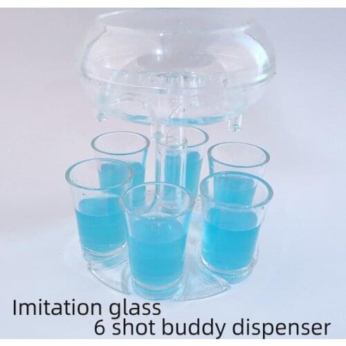 6 Shot Glass Dispenser and Holder Fill 6 Glasses of Wine at the Same Time Convenient Fast for Party Christmas Reception