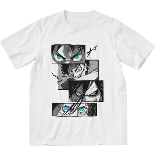 Attack On Titan Eren Yeager T-shirt Men Streetwear T Shirt Short Sleeve Cotton Funny Shingeki No Kyojin Tshirt Urban Tee Top