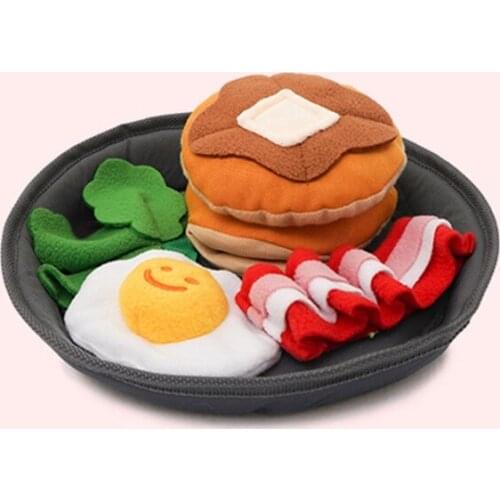 Simulation Bacon Breakfast Dog Snuffle Feeding Mat Round Bowl Pet Nosework Training Slow Eating Mat Durable Play Pad Soft