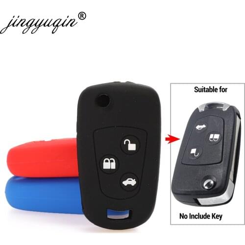 Jingyuqin Flip 3 Buttons Remote Key Fob Silicone Case For Ford Focus Mondeo Fiesta Modified Flip Key Cover