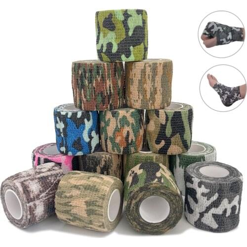 4.5m Hunt Disguise Elastoplast Camouflage Elastic Wrap Tape Self Adhesive Sports Protector Ankle Knee Finger Arm Bandage