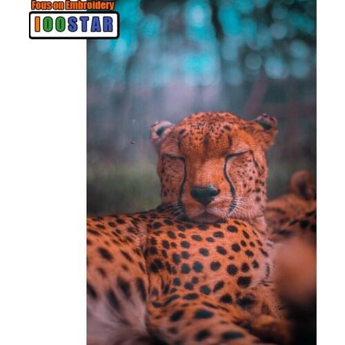 3D Rhinestone Painting Crystal Decor DIY Diamond Painting Cross Stitch "Leopard wildlife" Pattern Diamond Embroidery Crafts