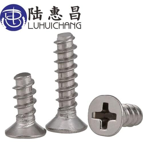 Luchang m2 m2.3 m2.6 304 Stainless Steel Philips Cross Pan Round Countersunk Flat Head Tail Self Tapping Screw KB Micro Screw