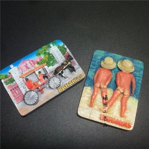 Latin America Bahamas fridge magnet world travel souvenir resin fridge magnet carriage sexy cute refrigerator decorations
