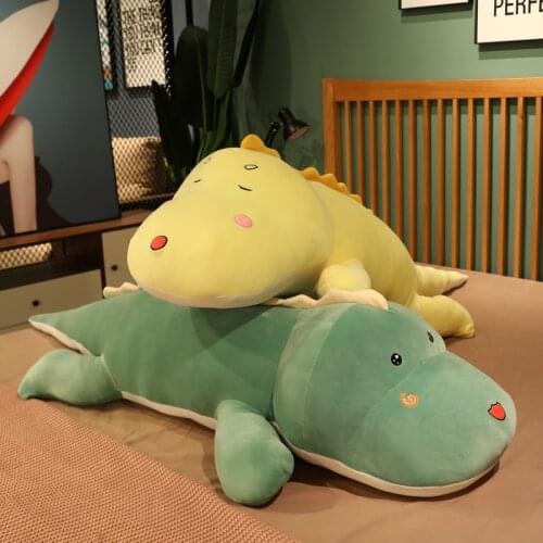 80-120cm New Huge Long Lovely Dinosaur Plush Toy Soft Cartoon Animal Dino Stuffed Doll Boyfriend Pillow Kids Girl Birthday Gift