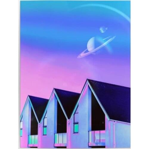 Canvas Wall Artwork Prints Poster Home Decoration Gradient Sky Painting Sweet Home Modern For Bedroom Modular Pictures Framework