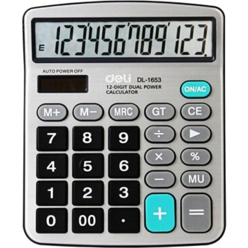 Dual Power Widescreen Office Desktop Calculator Financial Computer Silver Calculadora Office School Supplies Gift Caneta