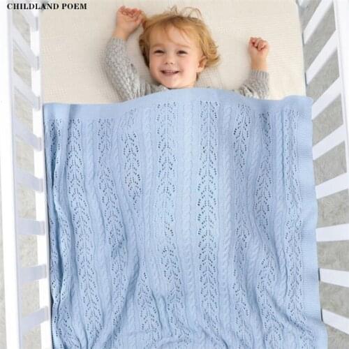 Baby Blanket Knitted Newborn Baby Swaddle Wrap Blankets Bedding Quilt Receiving Blanket Soft Infant Baby Crib Stroller Blanket