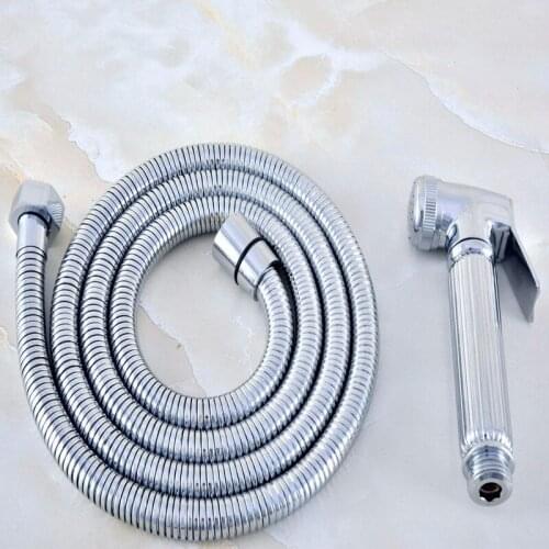 Polished Chrome Bathroom Telephone Shape Hand Spray High Pressure Handheld Shower head 1.5m Hand Held Shower Head Hose ahh021